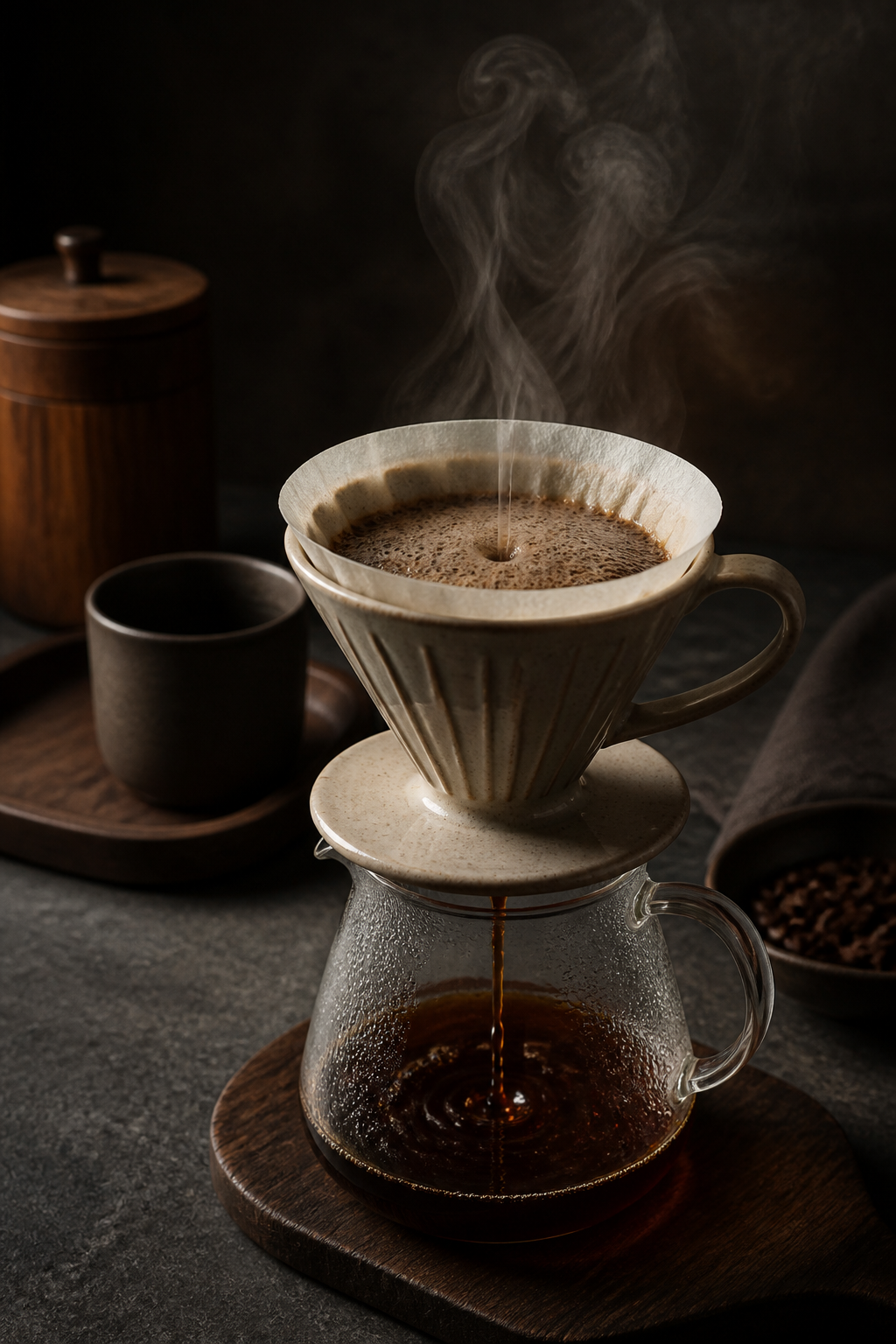 Café coado em filtro